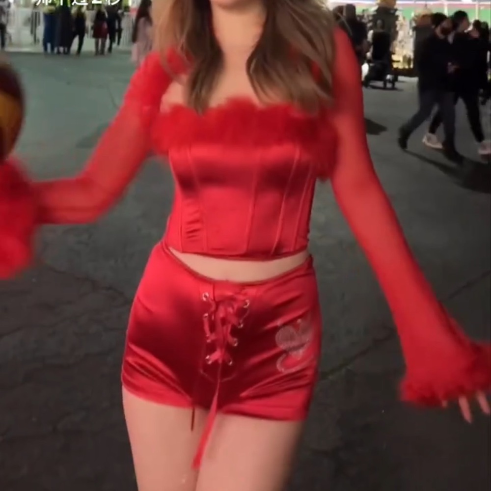Dolls kill, top and short set, holiday outfit